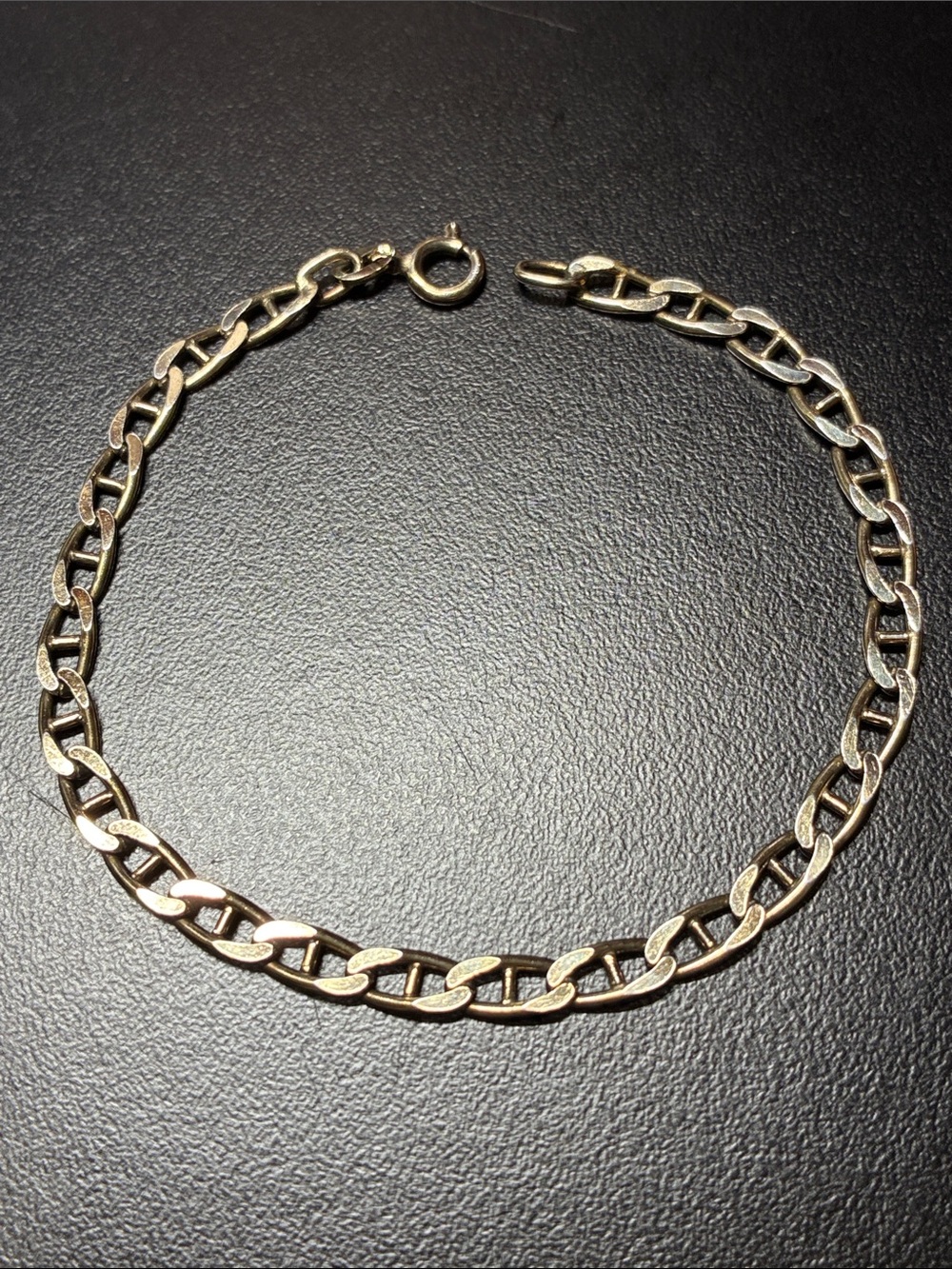 Vintage 925 marked Sterling silver Link Chain Bracelet - Classic Figaro Style